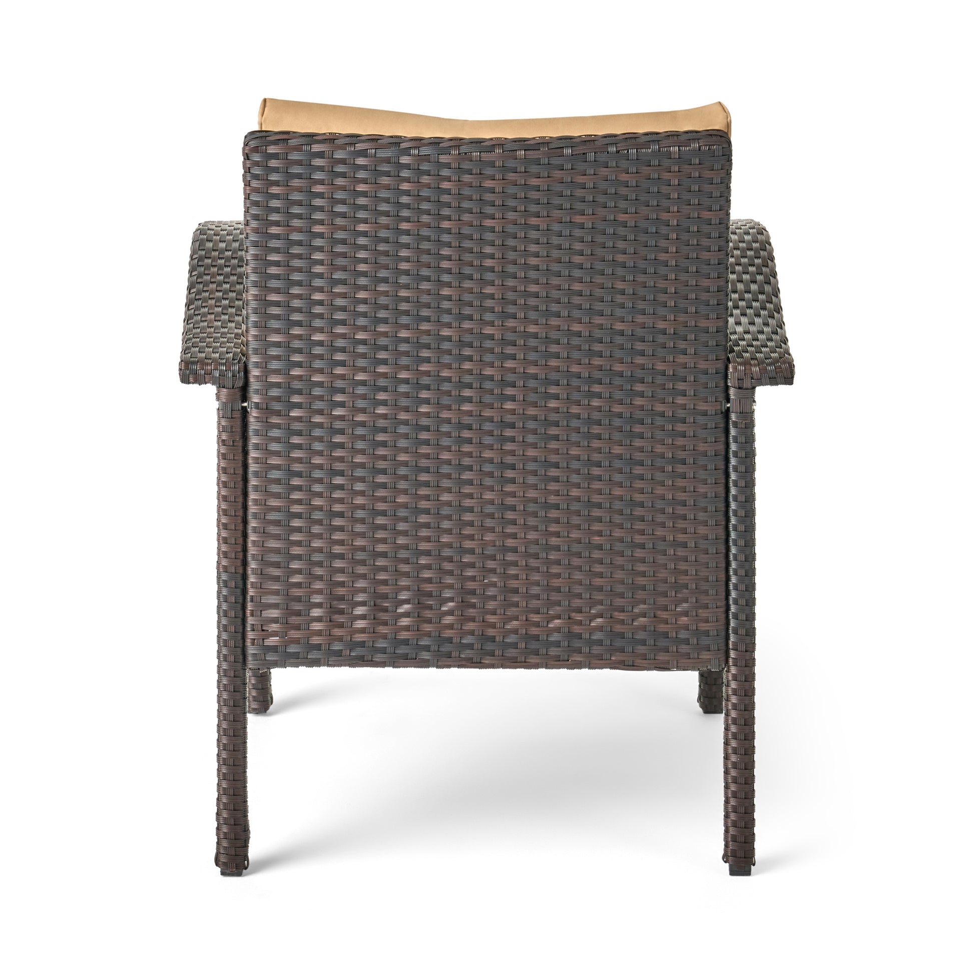 Honolulu Brown Club Chair 2 Brown Tan Pe Rattan Iron Waterproof Fabric