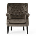 Club Chair Grey Velvet