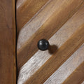 Wooden & Iron Cabinet Dark Brown Wood