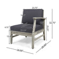 Perla Right Armchair, Grey Dark Gray Acacia Wood