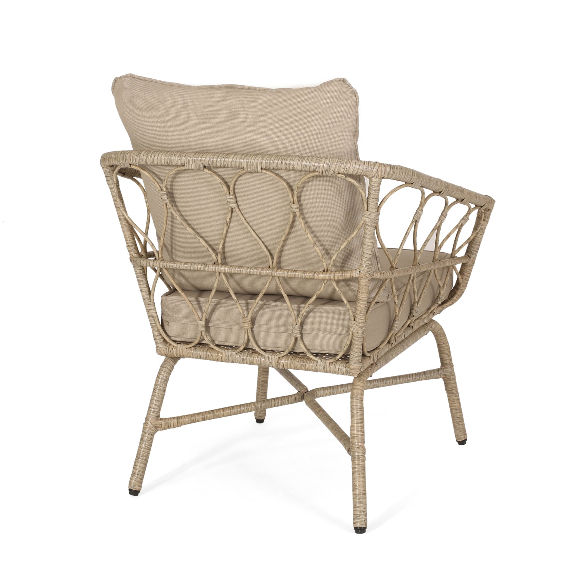 Bruce Club Chair Brown Pe Rattan Iron Waterproof Fabric