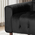 Mirod Comfy Arm Chair With Tufted Backmodern For Living Room, Bedroom And Study Black Velvet