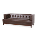 3 Seater Sofa Dark Brown Pu