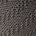 Hazel Knitted Pet Yarn 20 X 20 Round Pouf Dark Grey Pet