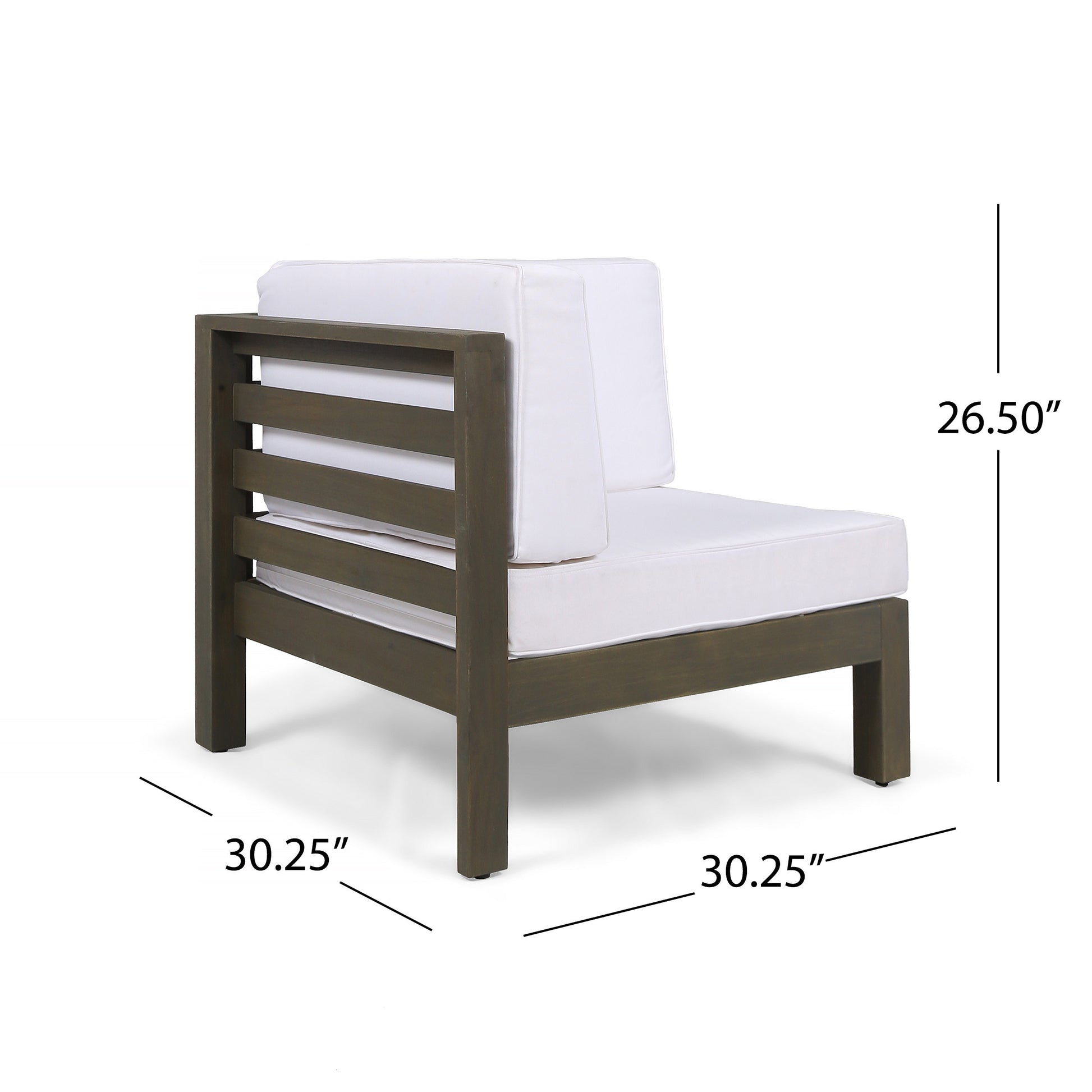 Oana L Arm Chair White Acacia Wood