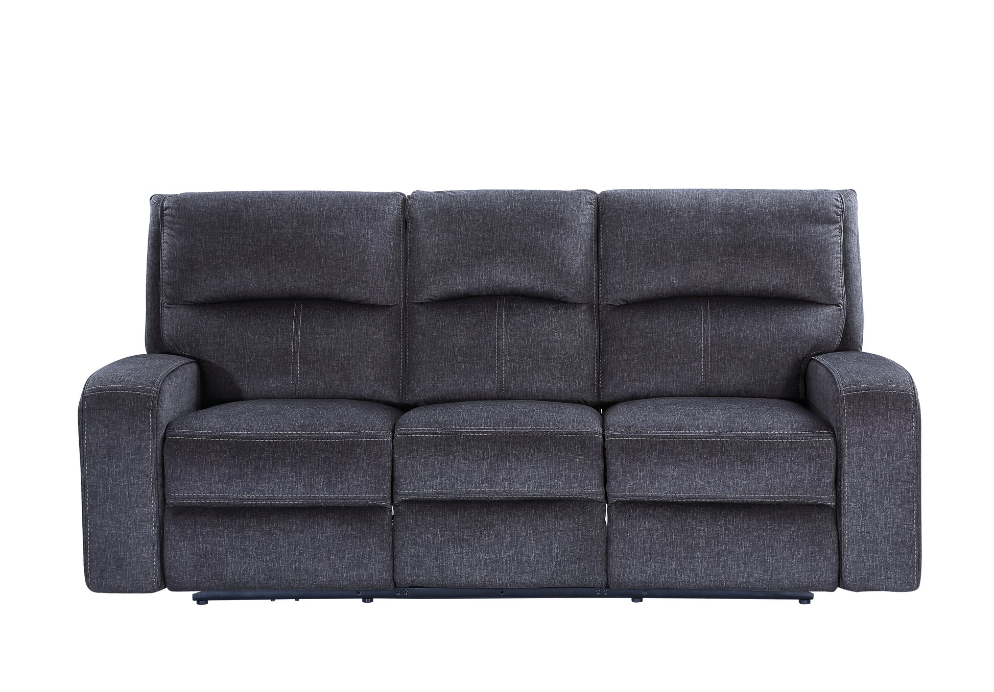 Lovell 3 Piece Power Living Room Set Dark Gray Dark Gray Faux Leather
