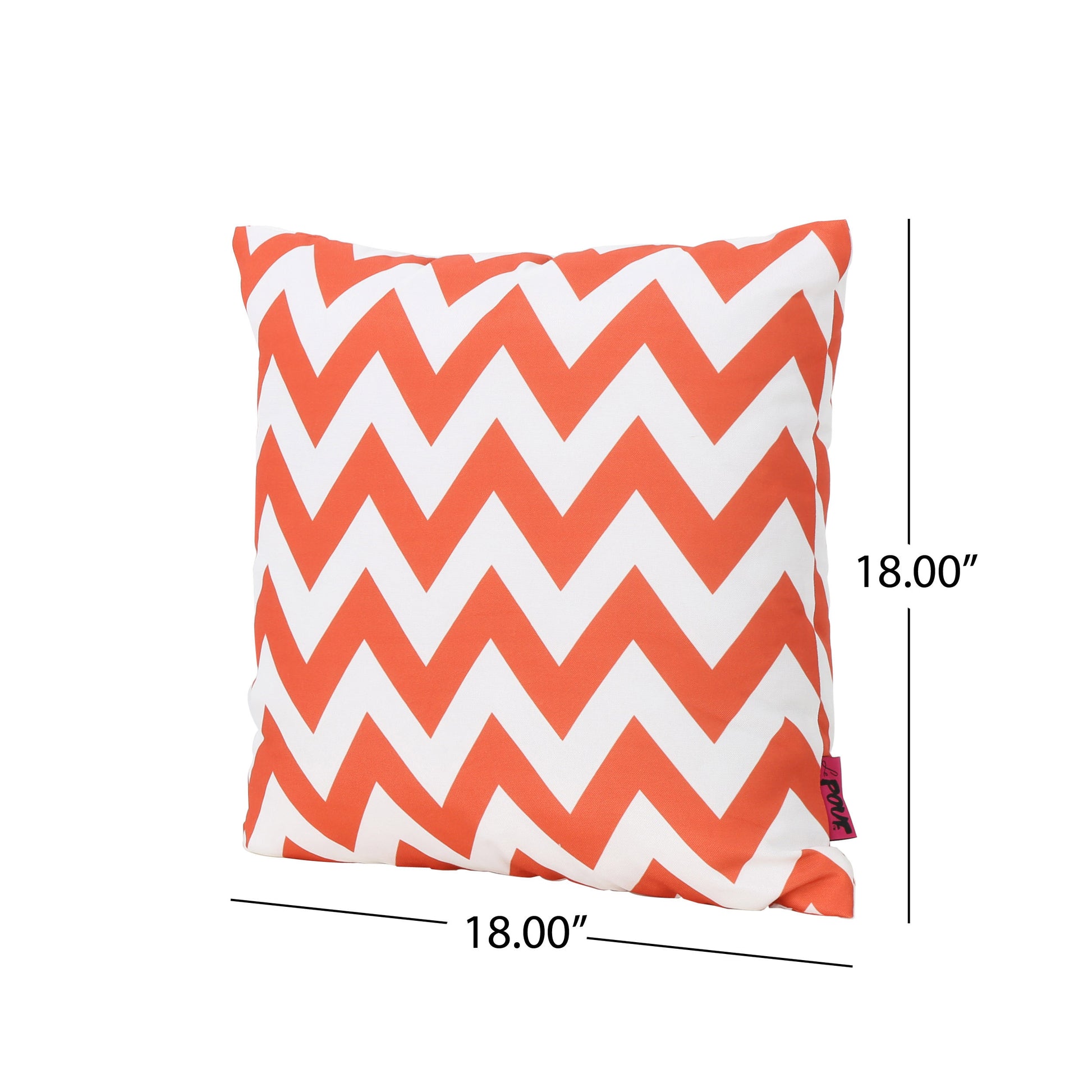 Marisol Chevron Square Pillow Orange Fabric