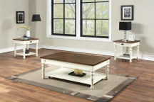 Joanna 3 Piece Table Set 2 End & Coffee Tables White White Wood