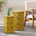 Selva Accent Table Antique Yellow Iron