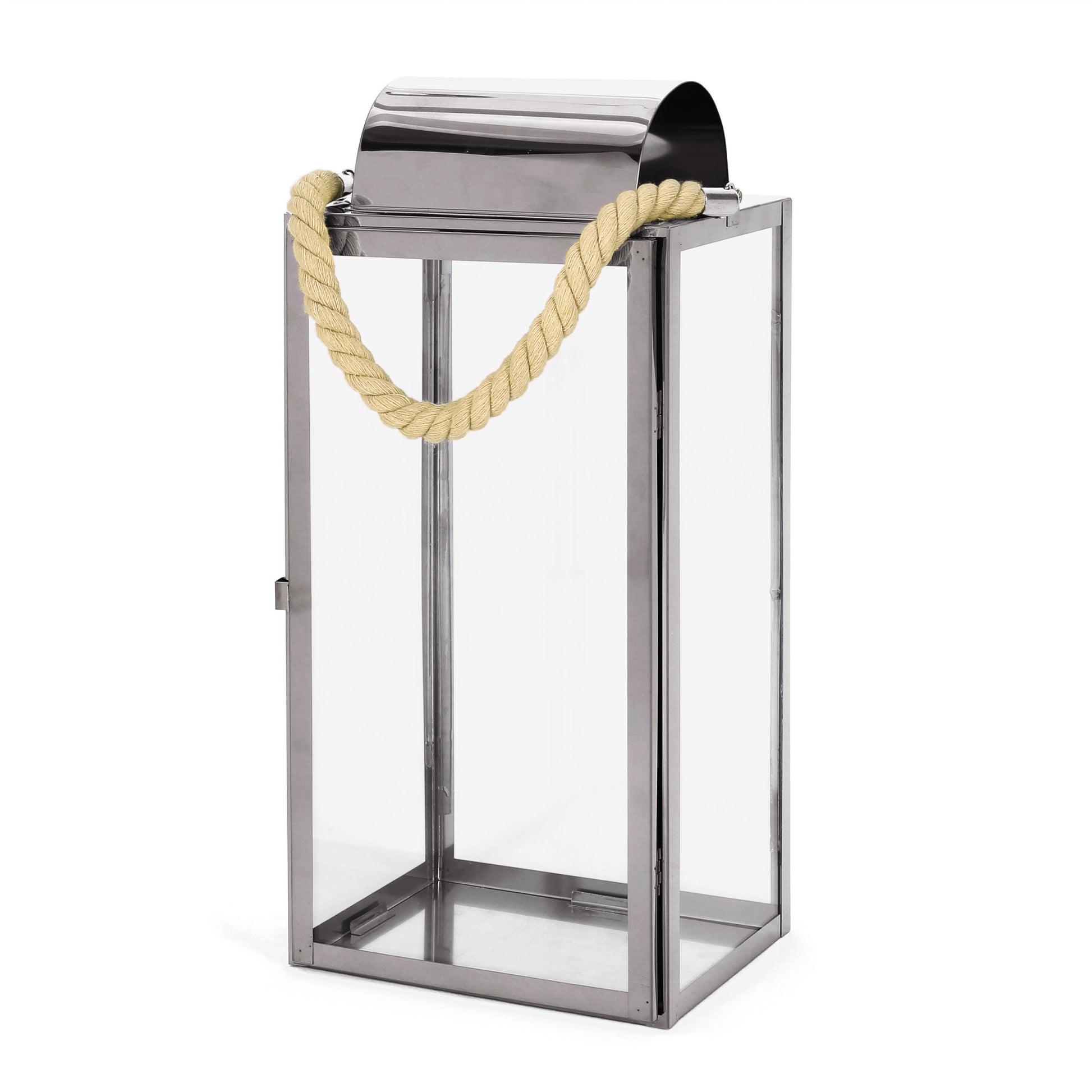 Larry 19"H Stainless Steel Lantern Silver Stainless Steel