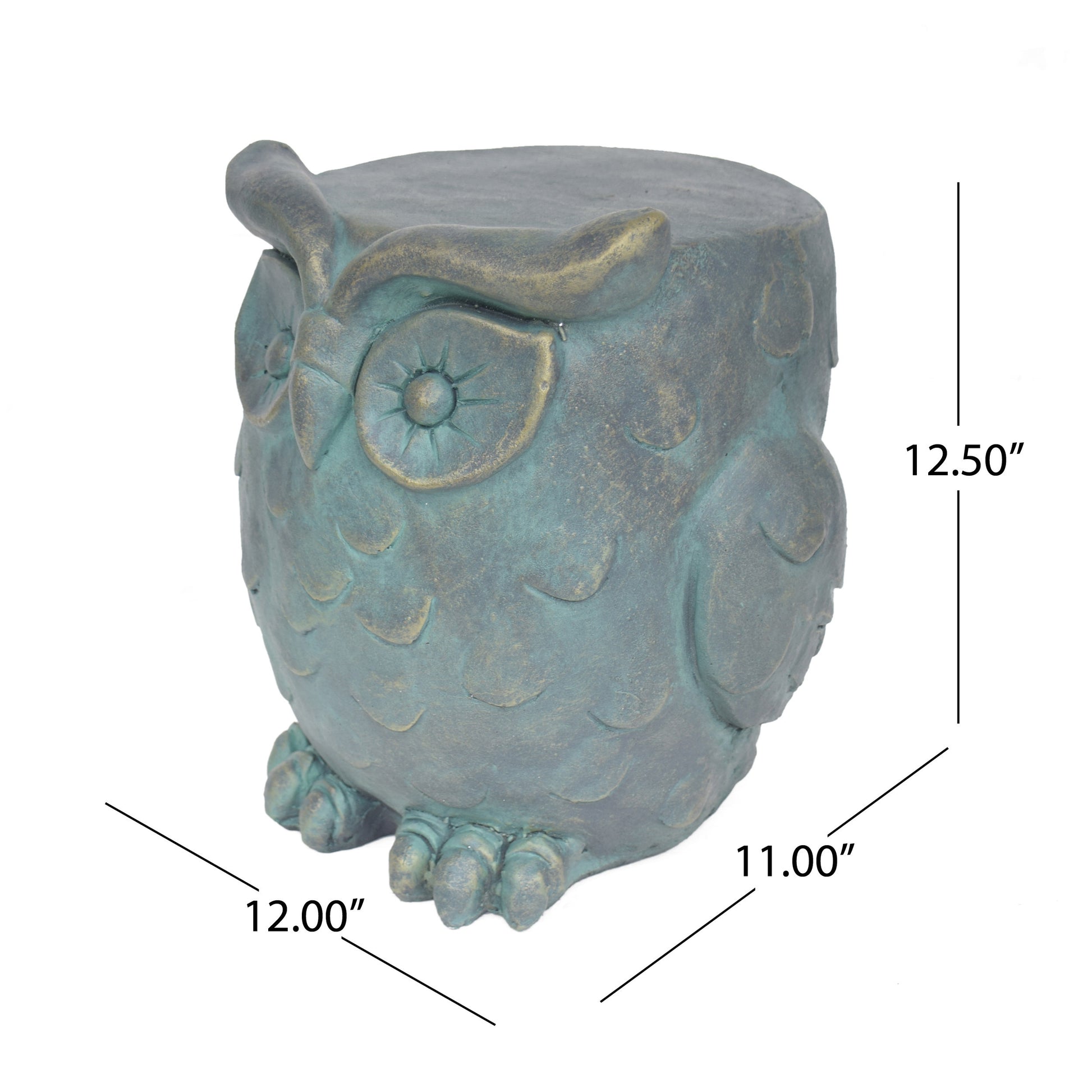 Owl Garden Stool Lots Of Scene Pictures Antique Green Magnesium Oxide