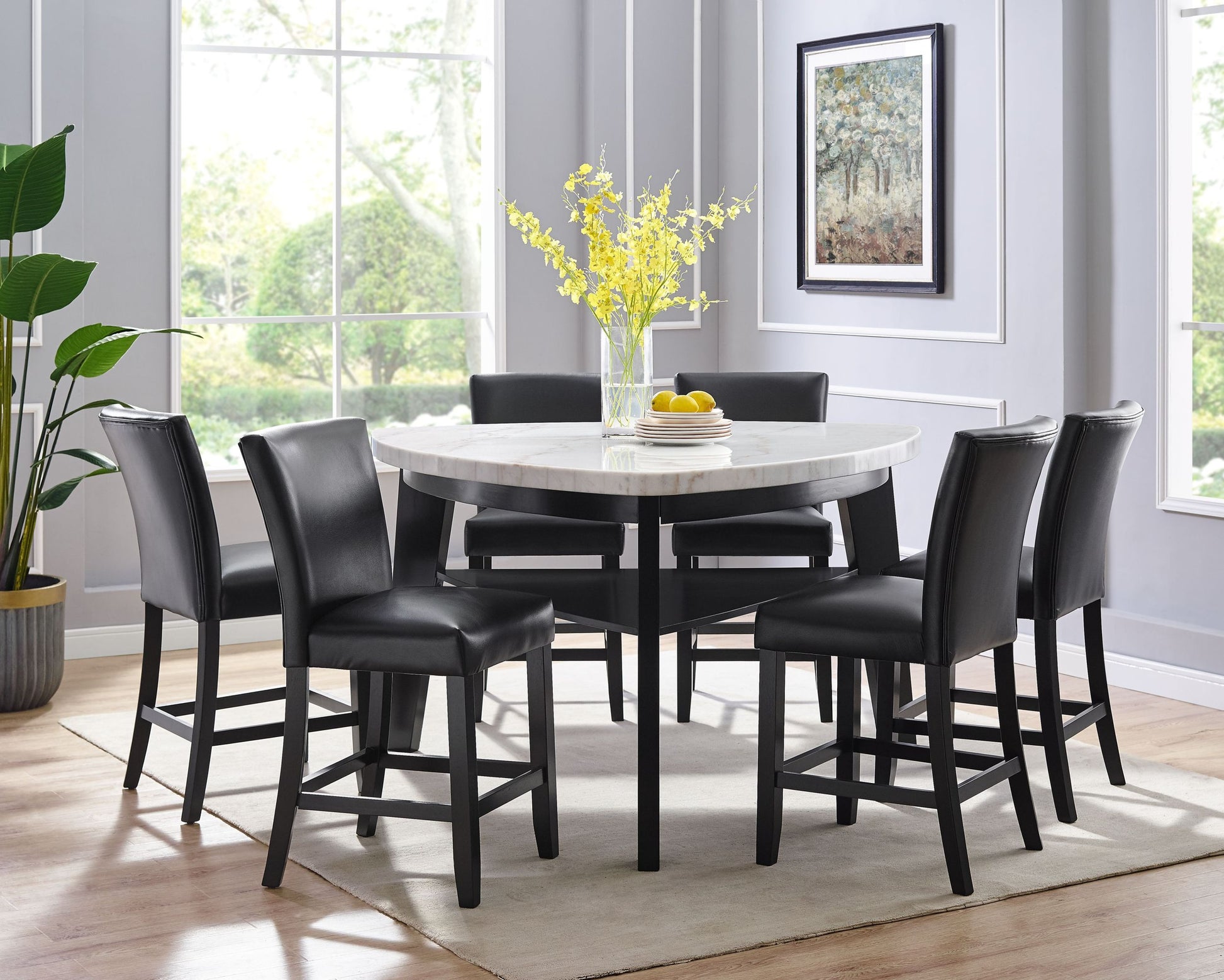 Carrara Counter Chair Set Of 2 Black Black Wood
