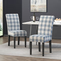 Dining Chair Blue Cream Fabric