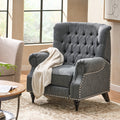 Classic Style Charcoal Fabric Push Back Chair Charcoal Fabric