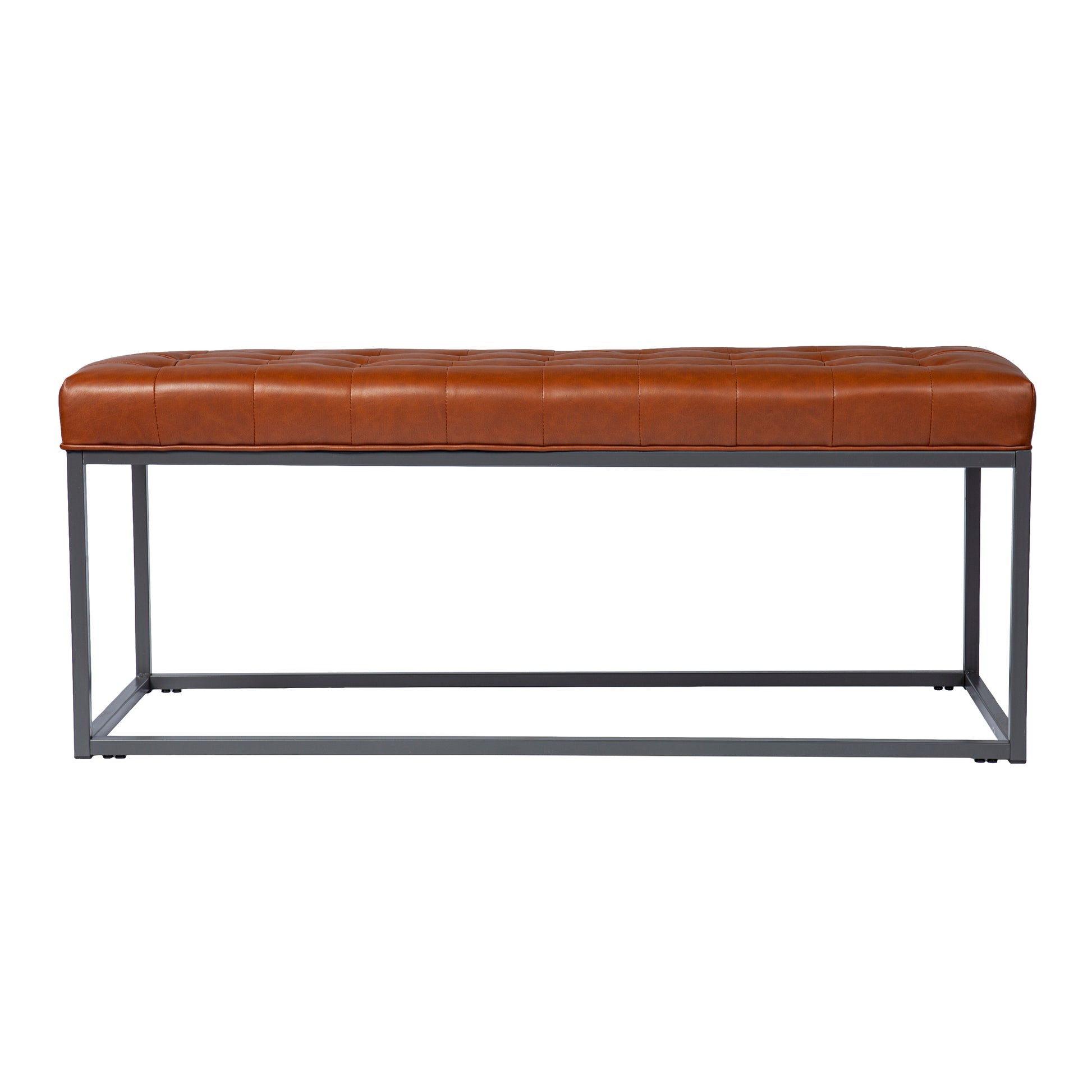 Ciarin Upholstered Hallway Bench Brown Brown Leather