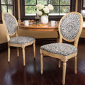 Kd Dining Chair Set Of 2 Black White Fabric