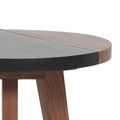 Caspian Round Accent End Table Brown Brown Wood