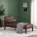 Chaise Lounge Brown Fabric