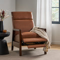 Faux Leather Upholstered Pushback Recliner Light Brown Light Brown Pu