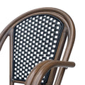 Bistro Chair Black White Rattan