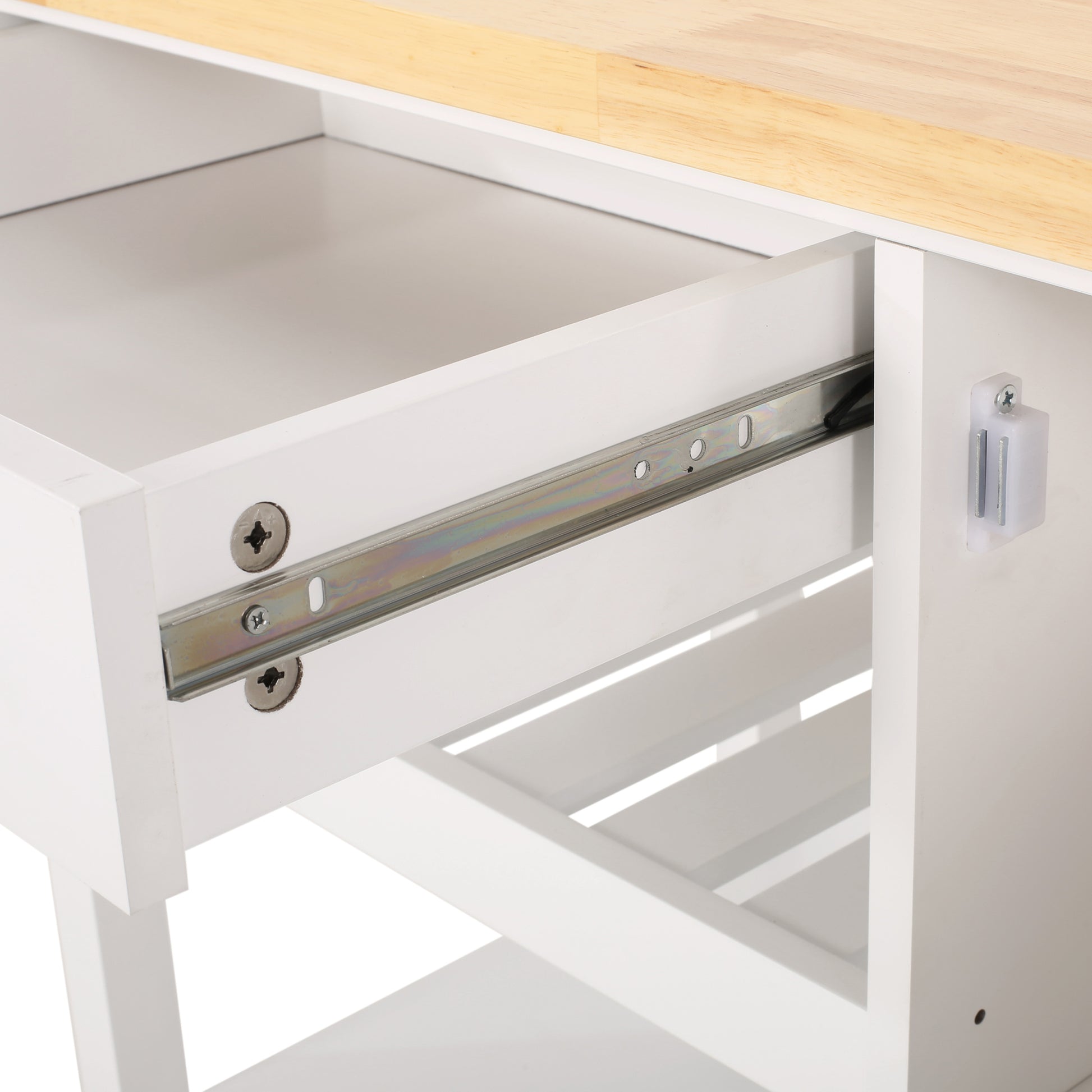 Kitchen Cart White Wood