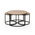 Coffee Table Set Black Wood