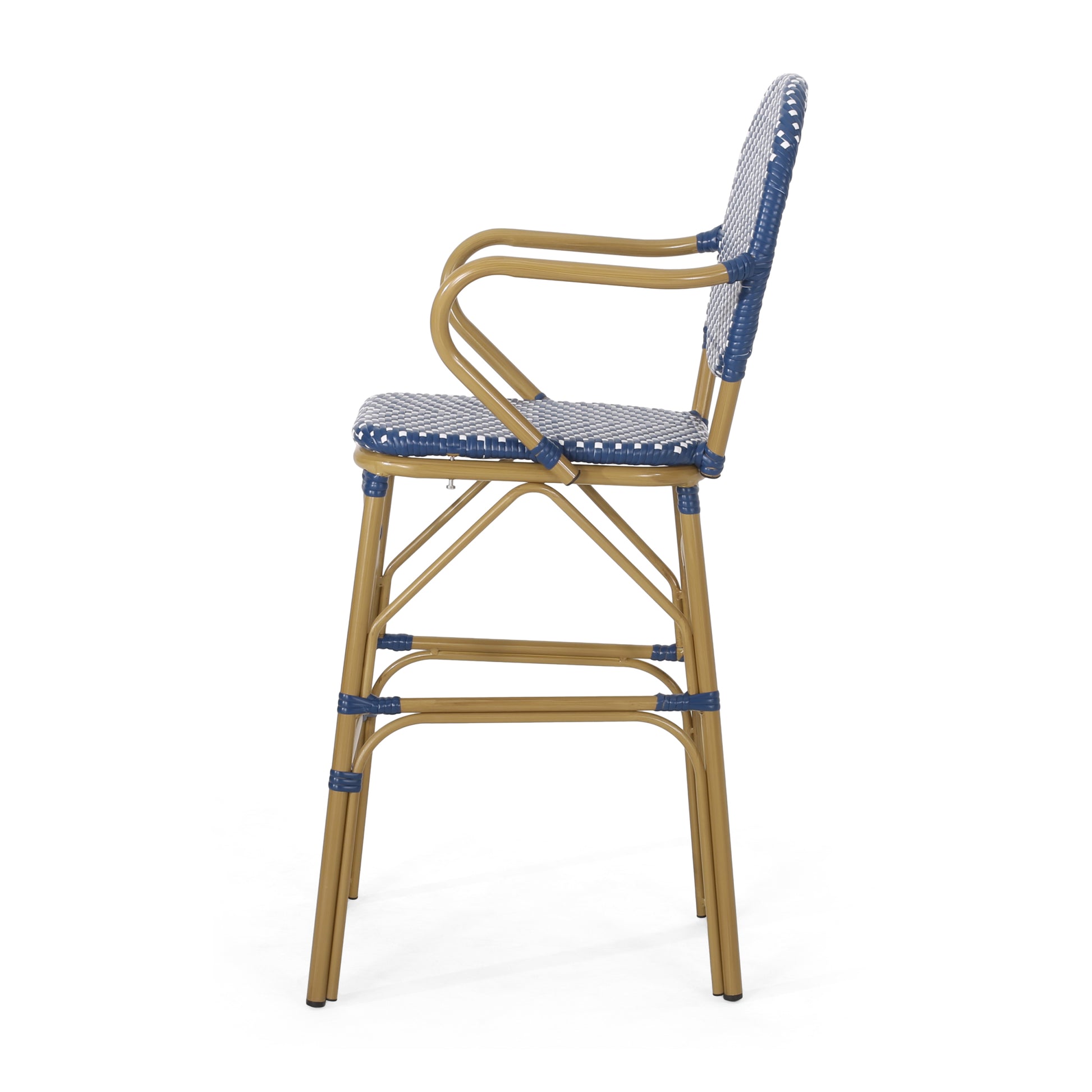 Barstool Navy Blue Wicker