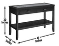 Garvine Sintered Stone Sofa Table Black Black Wood