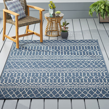 5'3"X7' Rug Blue Polypropylene