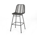 Sawtelle Outdoor Wicker Barstools Set Of 2 Grey Rattan