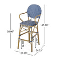 Barstool Navy Blue Wicker