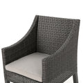 Antibes Dining Chair Grey Grey Silver Pe Rattan Iron Waterproof Fabric