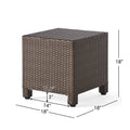 Puerta Accent Table Brown Pe Rattan Iron