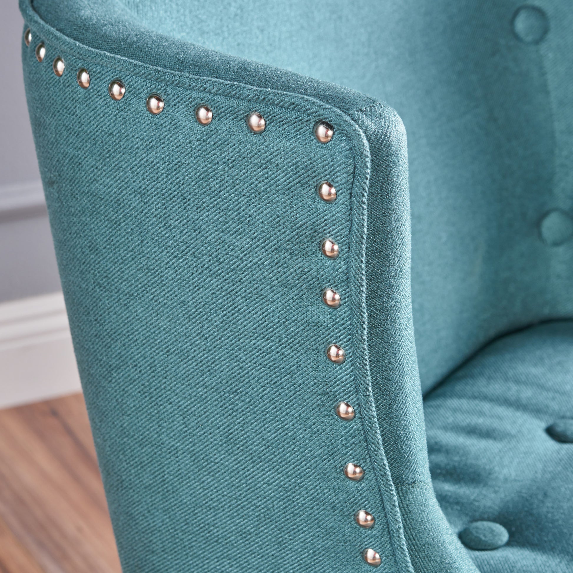 Fabric Occaisional Chair, Dark Teal Teal Fabric