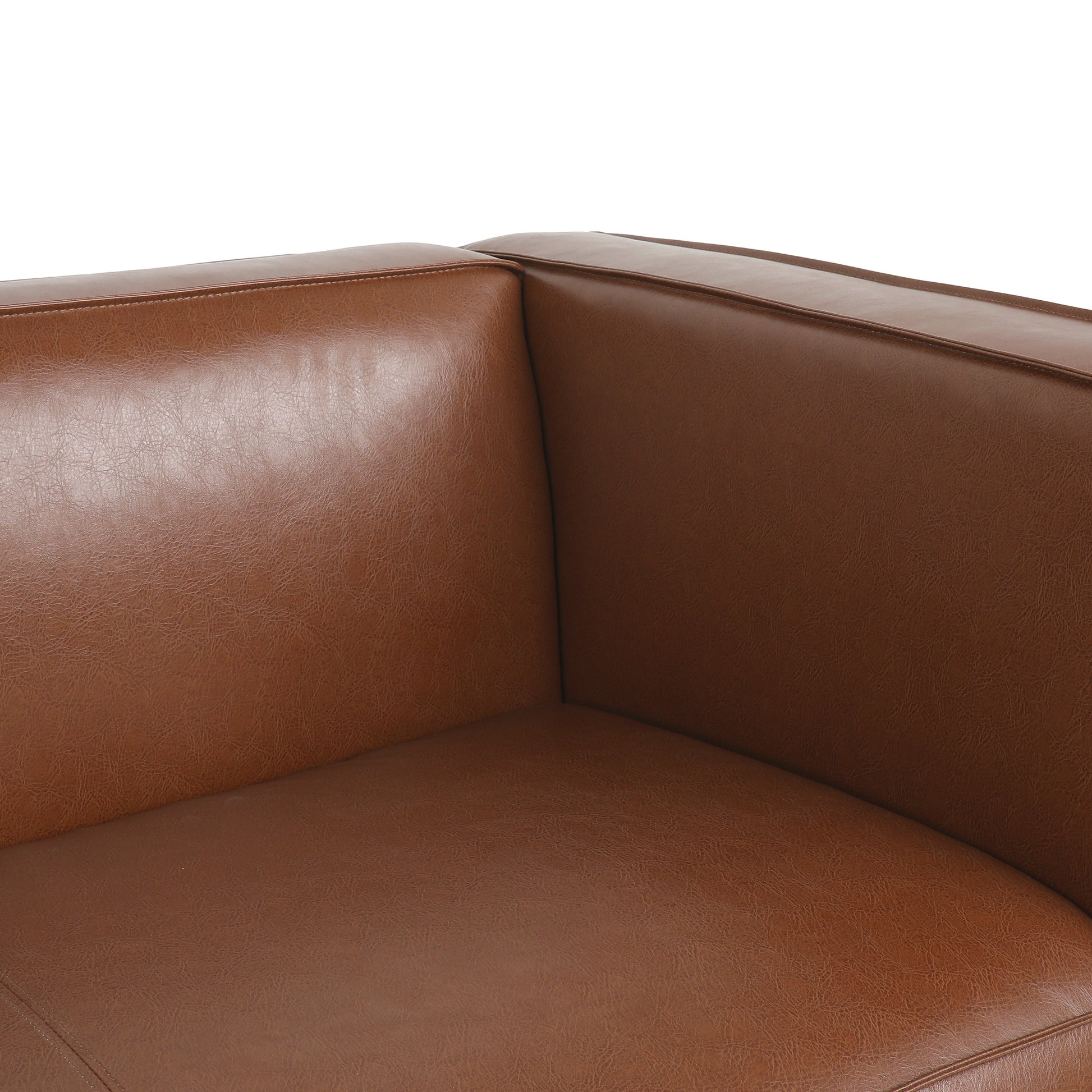 3 Seater Sofa Light Brown Fabric