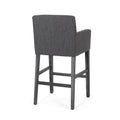 Upholstered 30.5 Inch Counter Stools Charcoal Gray Charcoal Fabric