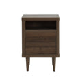 2 Drawer Nightstand Walnut Mdf