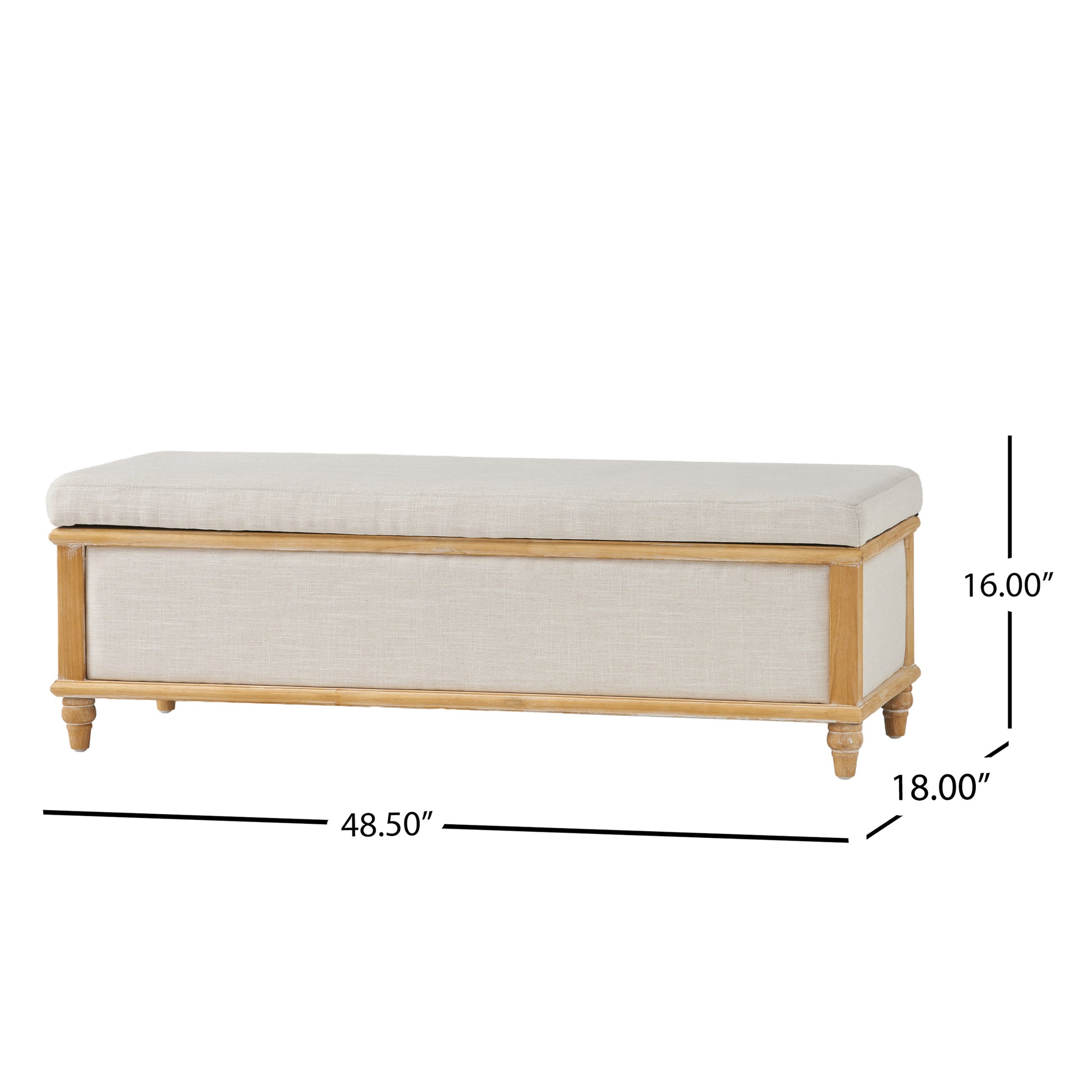 Osgood Storage Ottoman White Fabric