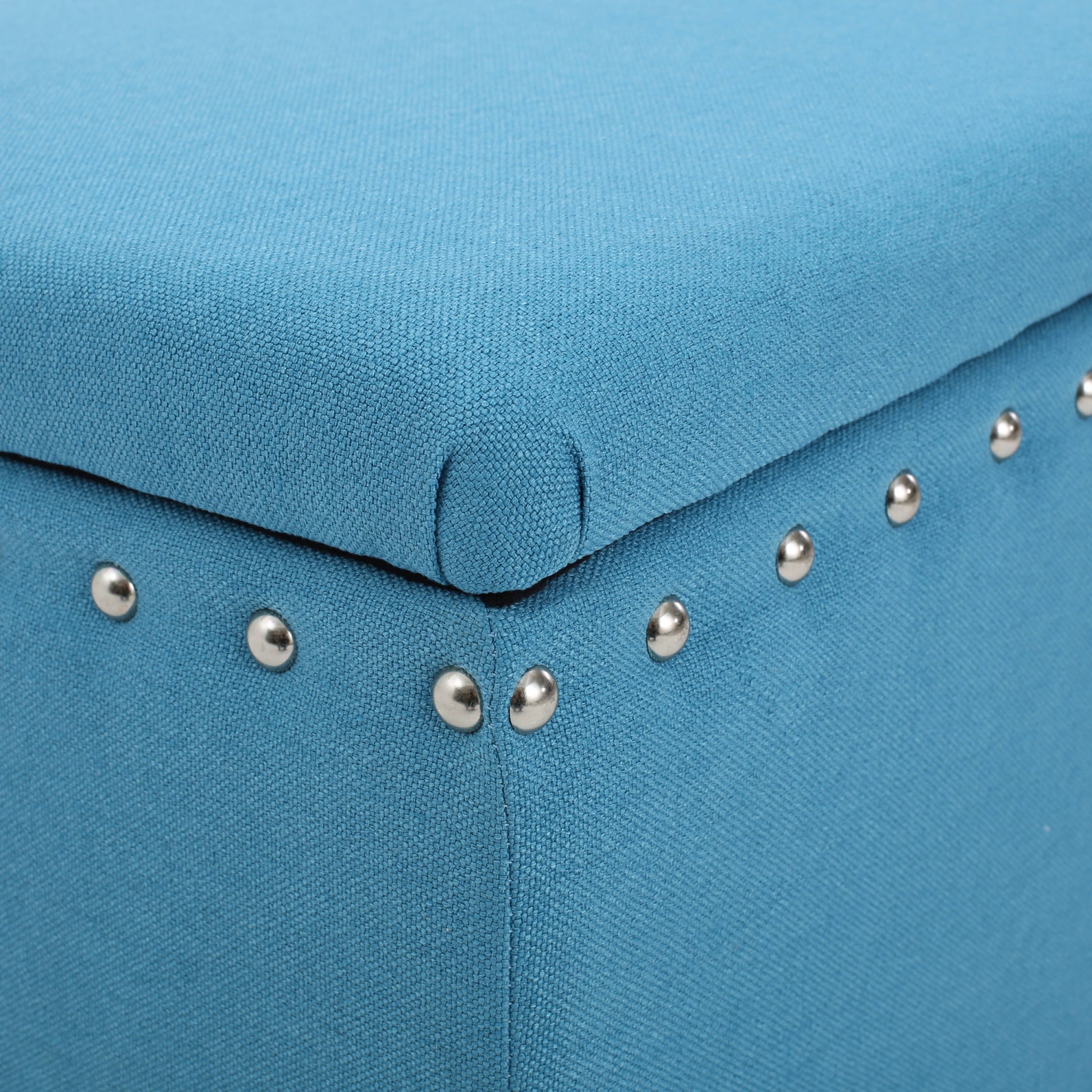 Storage Ottoman Teal Fabric