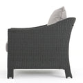 Antibes Armchair 2Pcs Grey Pe Rattan Iron Waterproof Fabric