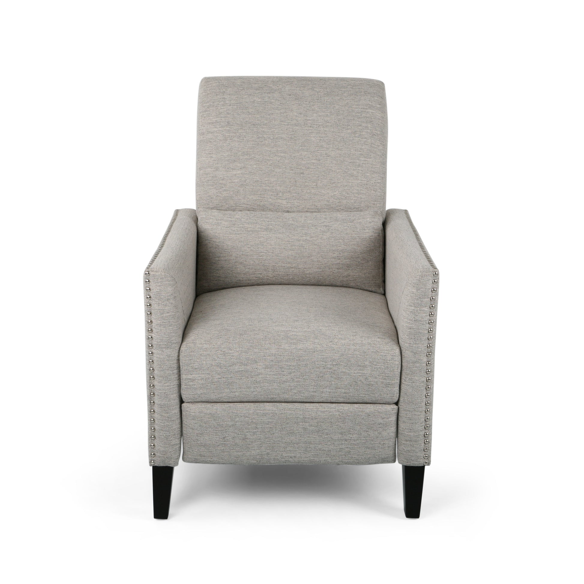 Push Back Recliner Light Grey Fabric