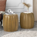 Gold Hammered End Tables Set Of 2 Gold Iron