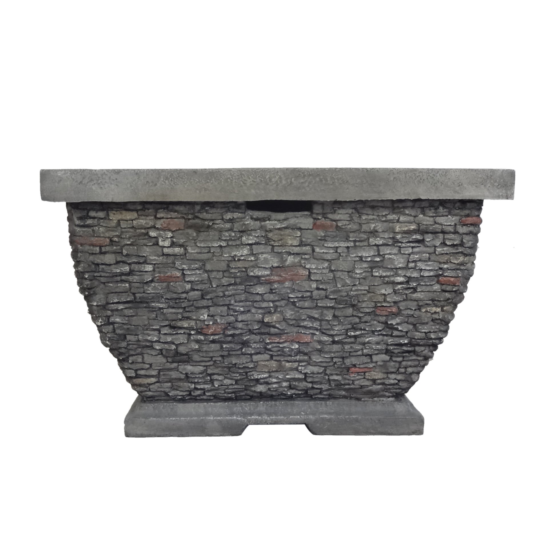 32" Mgo Light Weight Concrete Wood Burning Square Fire Pit, Grey Grey Magnesium Oxide