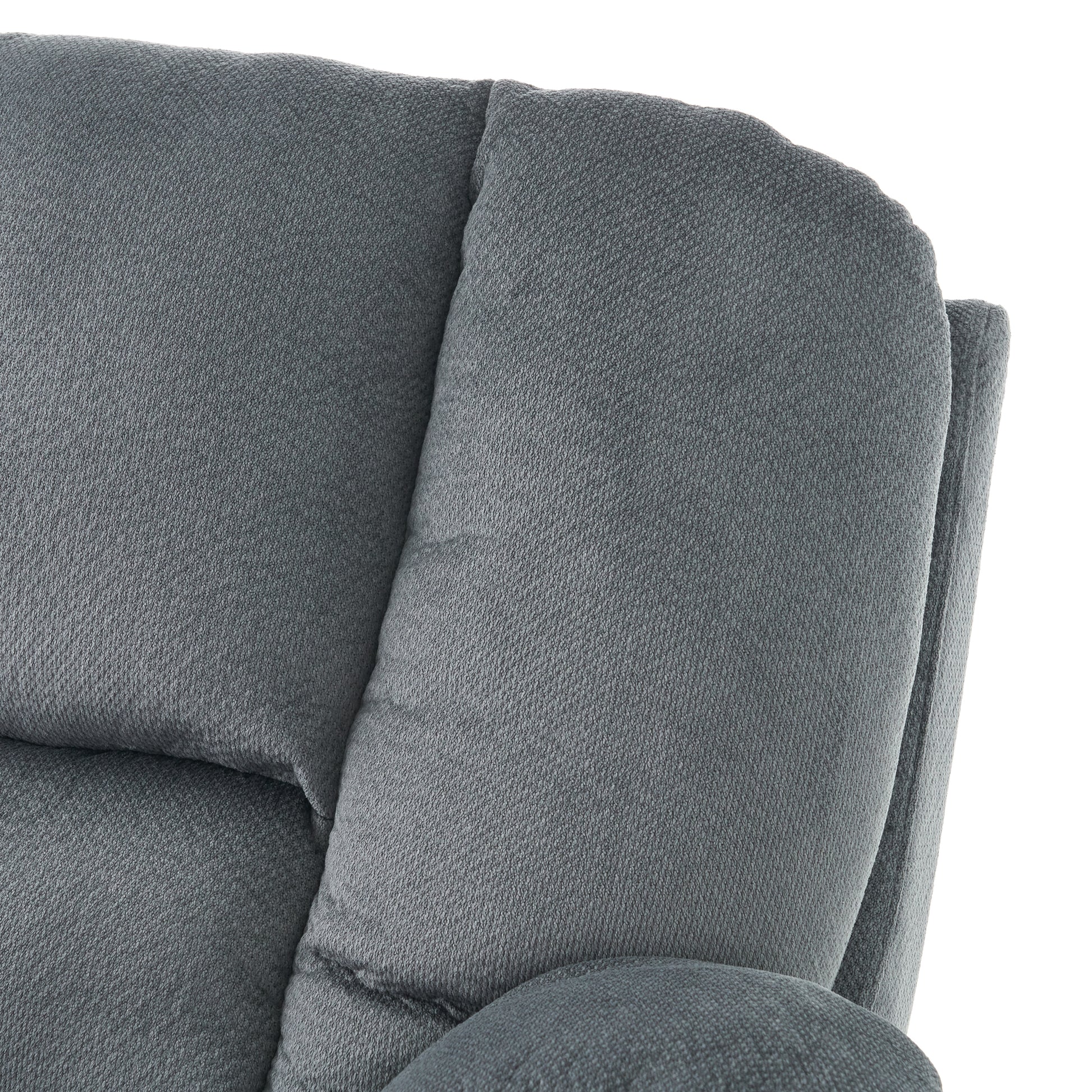 Luxurious Manual Recliner Chair In Silver With Skin Friendly Fabric And Dual Cup Holders Silver Fabric