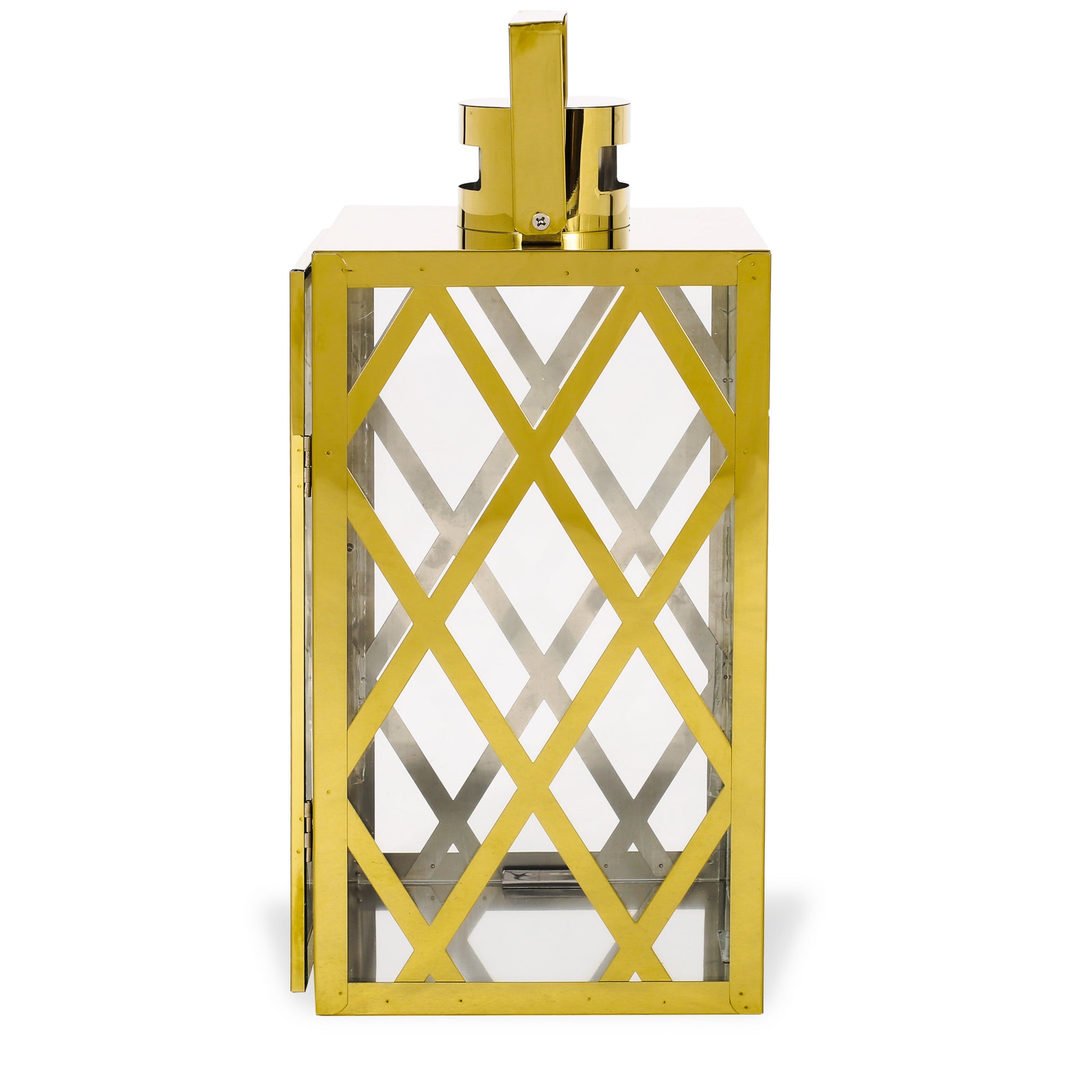 Anton 14"H Stainless Steel Lantern Gold Stainless Steel