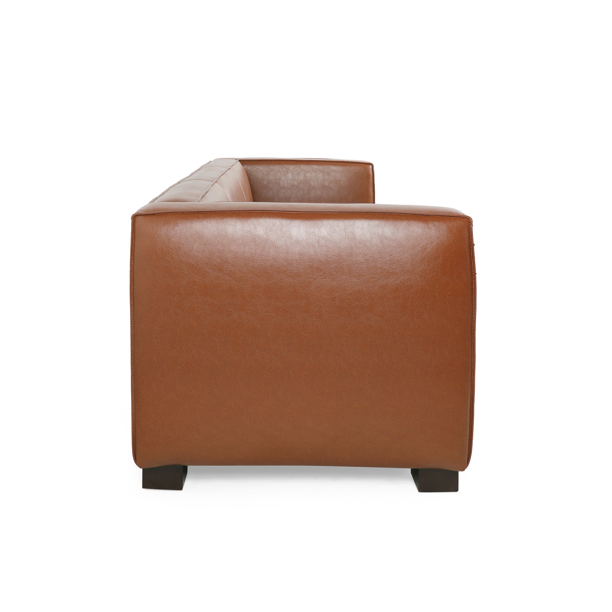 3 Seater Sofa Light Brown Fabric