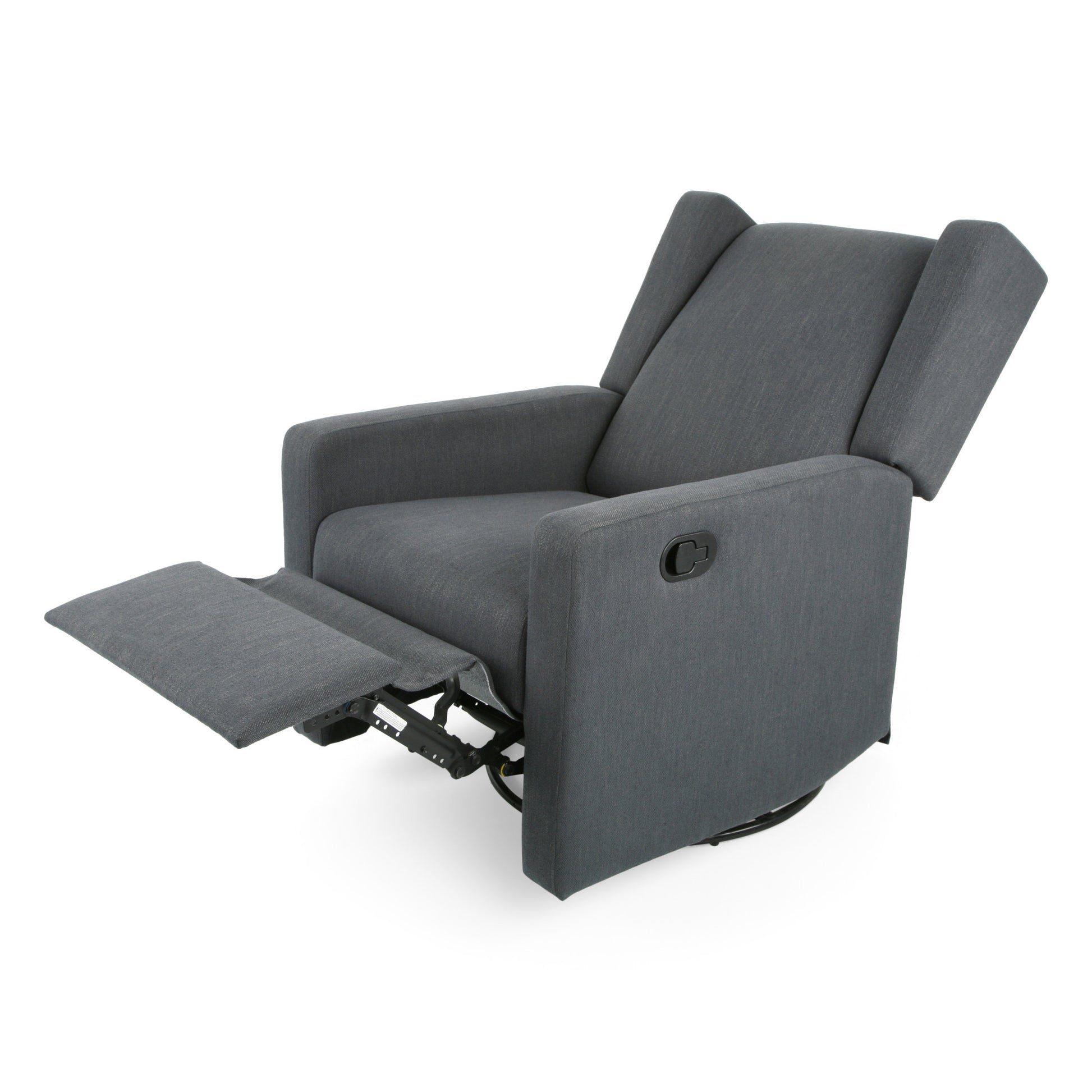 Swivel Glider Recliner Charcoal Fabric