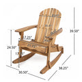 Malibu Adirondack Rocking Chair Natural Wood