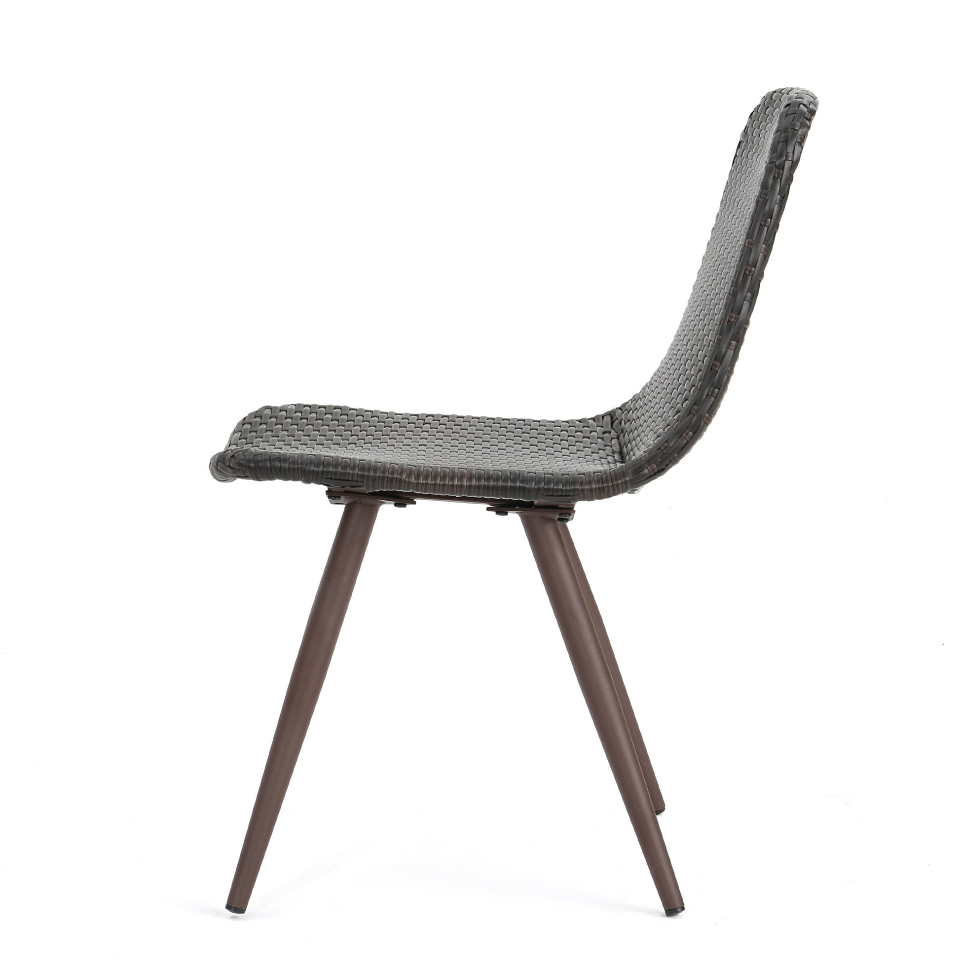 Gila Dining Chair With Powder Coated Legs Brown Multi Rattan