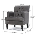 Harrison Tufted Club Chair Slate Microfiber 1 Seat